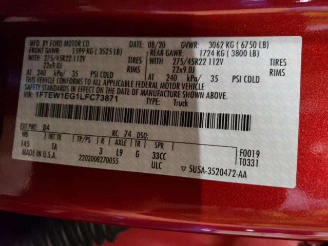 2020 FORD F150 LIMIT - 1FTEW1EG1LFC73871