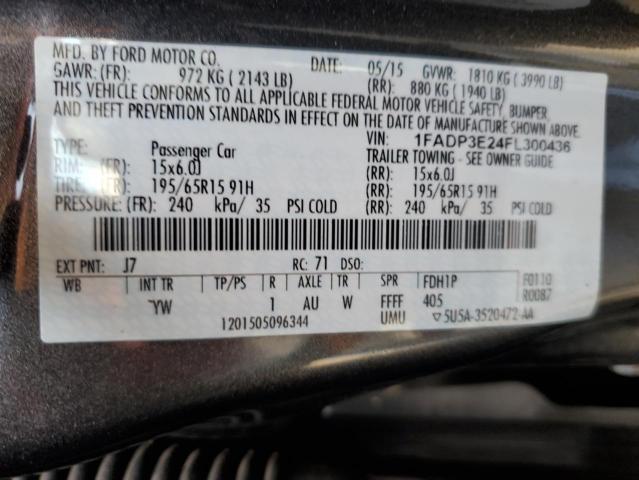 1FADP3E24FL300436 Ford FOCUS S