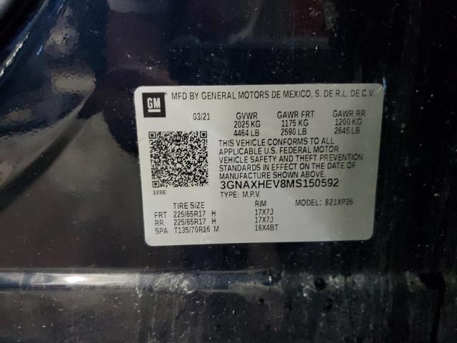2021 CHEVROLET EQUINOX LS - 3GNAXHEV8MS150592