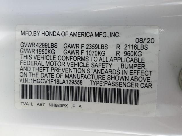 1HGCV1F18LA129558 | 2020 HONDA ACCORD LX