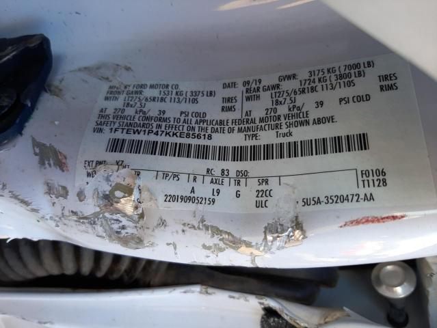1FTEW1P47KKE85618 Ford F150 Police Responder