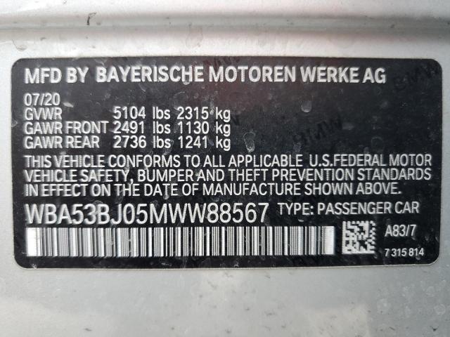 2021 BMW 540 I - WBA53BJ05MWW88567