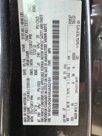1FMCU9G91HUA52151 Ford ESCAPE SE