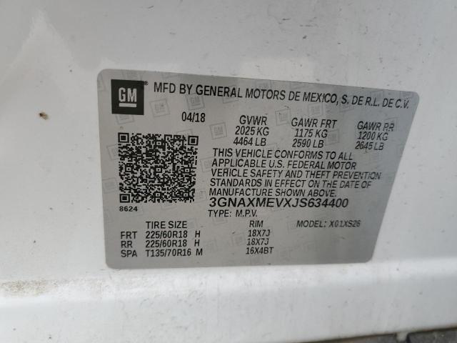 3GNAXMEVXJS634400 2018 Chevrolet Equinox Premier