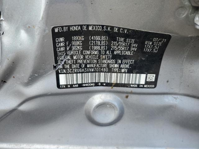 3CZRU6H3XNM701480 Honda HR-V LX