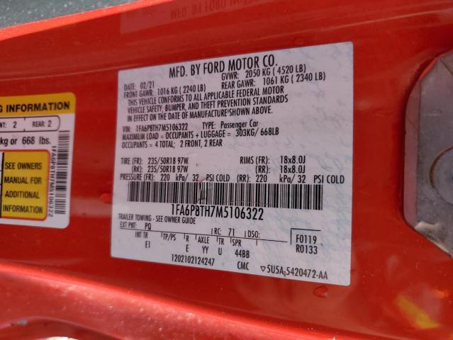 1FA6P8TH7M5106322 Ford MUSTANG