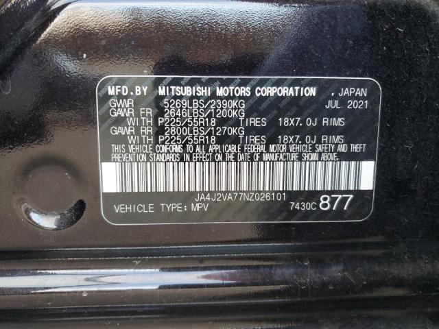 JA4J2VA77NZ026101 Mitsubishi Outlander Sel