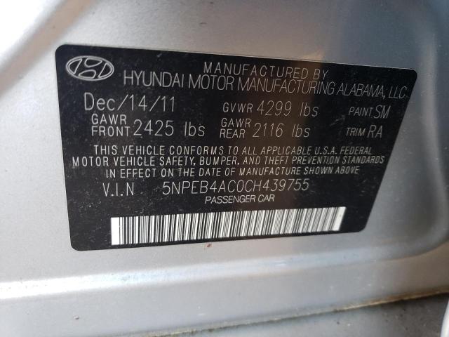 Lot #2186454024 2012 HYUNDAI SONATA GLS salvage car