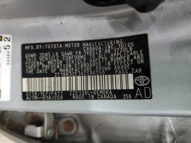2T1BR32E36C586250 2006 Toyota Corolla Ce