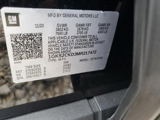 2021 GMC YUKON AT4 1GKS2CKD3MR217472