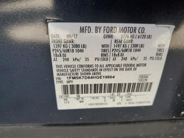1FM5K7D84HGE19864 Ford EXPLORER XLT