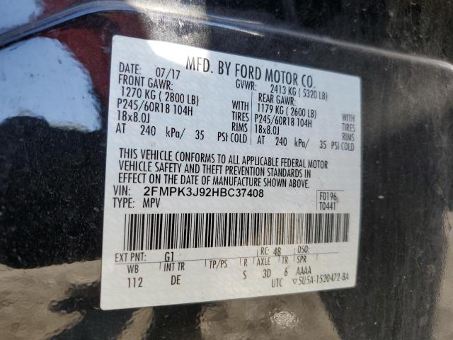 2FMPK3J92HBC37408 2017 FORD EDGE, photo no. 12