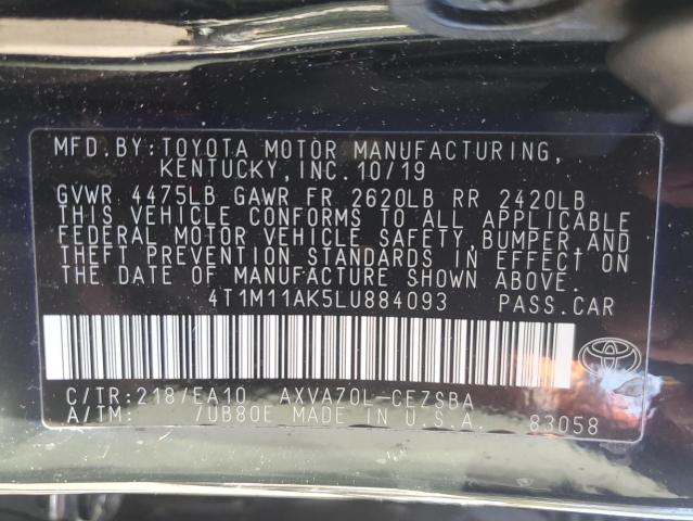 VIN 4T1M11AK5LU884093 2020 Toyota Camry, SE no.12