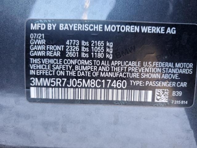 3MW5R7J05M8C17460 | 2021 BMW 330XI