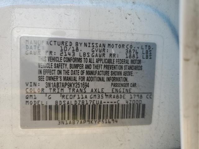 3N1AB7AP9KY251694 2019 Nissan Sentra S