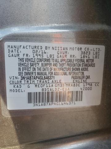 2016 NISSAN SENTRA S - 3N1AB7AP4GL646371