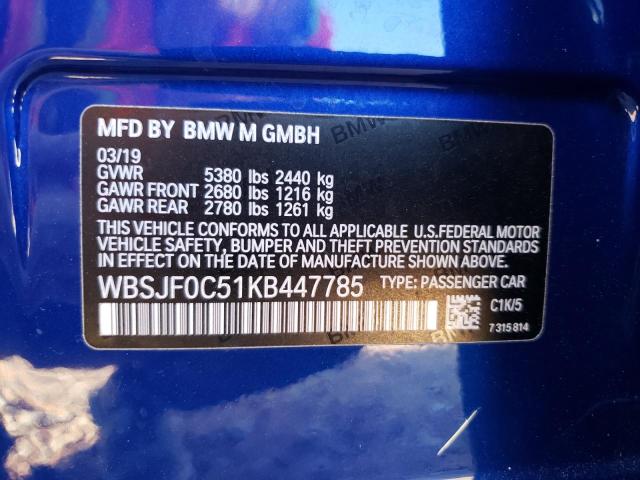 WBSJF0C51KB447785 2019 BMW M5, photo no. 13