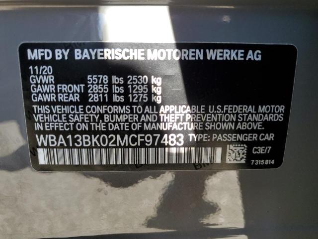 WBA13BK02MCF97483 BMW M5 50XI 12