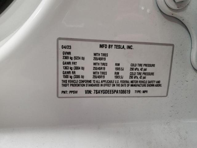 7SAYGDEE5PA108619 Tesla Model Y