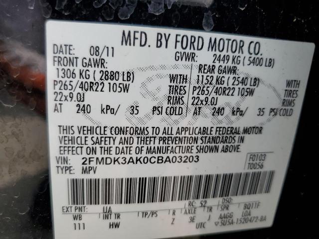 2FMDK3AK0CBA03203 2012 Ford Edge Sport