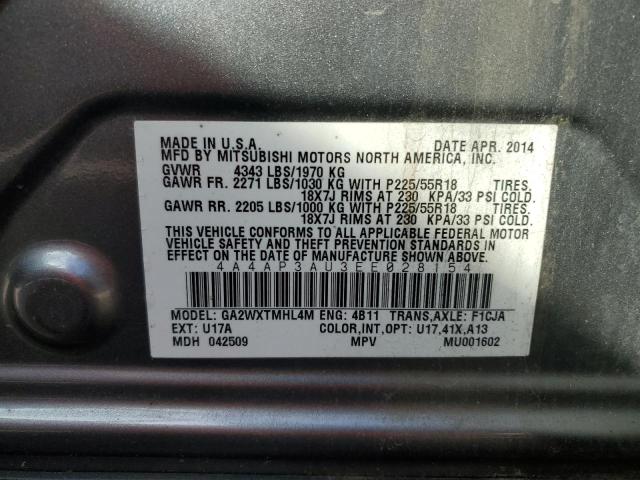 4A4AP3AU3EE028154 Mitsubishi Outlander Sport Es
