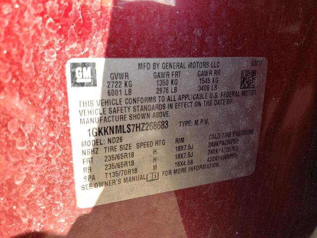 1GKKNMLS7HZ268683 GMC Acadia Slt-1