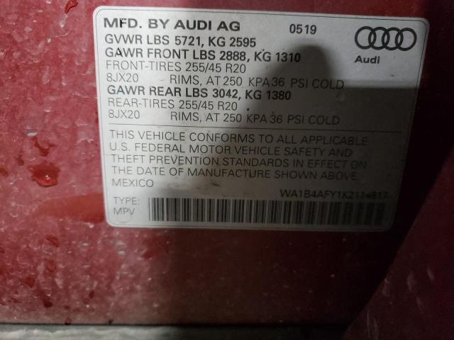 WA1B4AFY1K2114817 2019 AUDI SQ5, photo no. 12