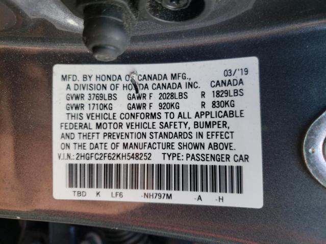 2HGFC2F62KH548252 Honda Civic Lx