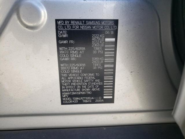 KNMAT2MV1GP687780 Nissan ROGUE S