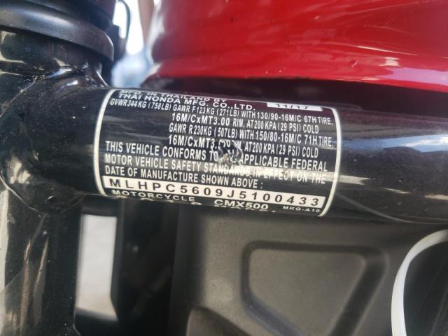 2018 HONDA CMX500 MLHPC5609J5100433