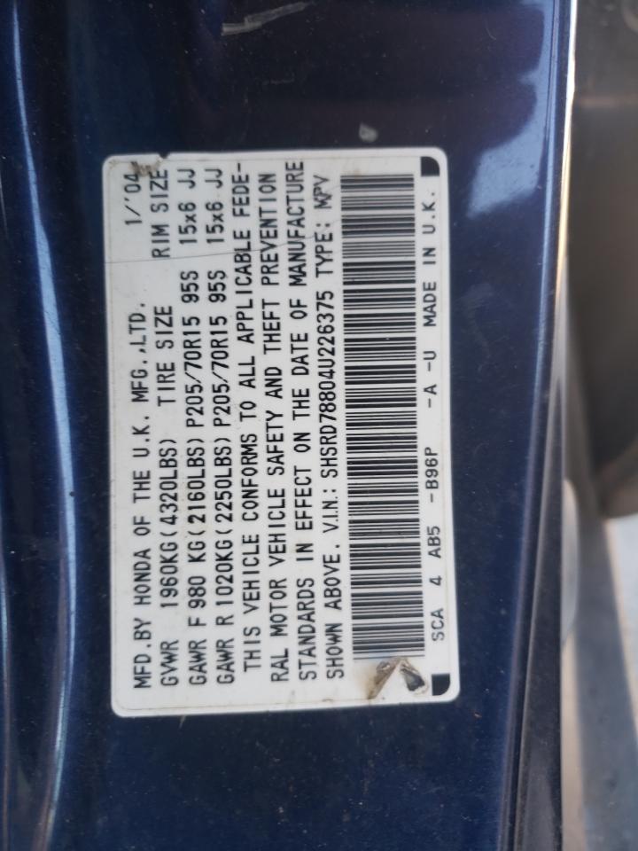 SHSRD78804U226375 2004 Honda Cr-V Ex