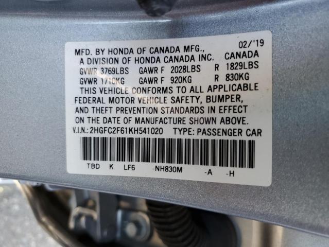 2HGFC2F61KH541020 Honda Civic Lx