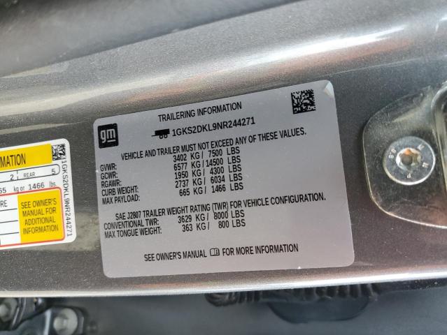 2022 GMC YUKON DENA - 1GKS2DKL9NR244271