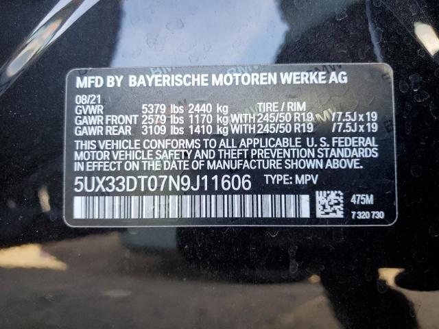 2022 BMW X4 XDRIVE3 - 5UX33DT07N9J11606