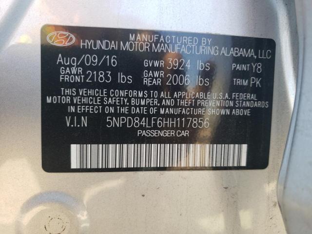 2017 HYUNDAI ELANTRA SE 5NPD84LF6HH117856