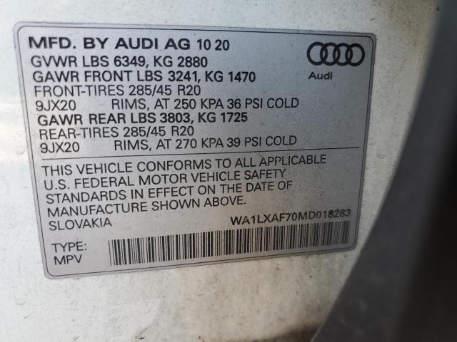 VIN WA1LXAF70MD018283 2021 Audi Q7, Premium Plus no.14