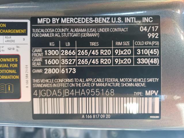 4JGDA5JB4HA955168 2017 MERCEDES-BENZ GLE-CLASS, photo no. 13