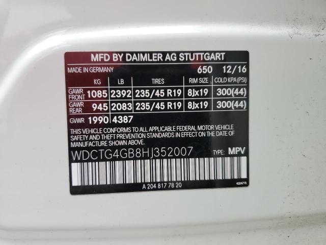 WDCTG4GB8HJ352007 Mercedes-Benz Gla 250 4matic