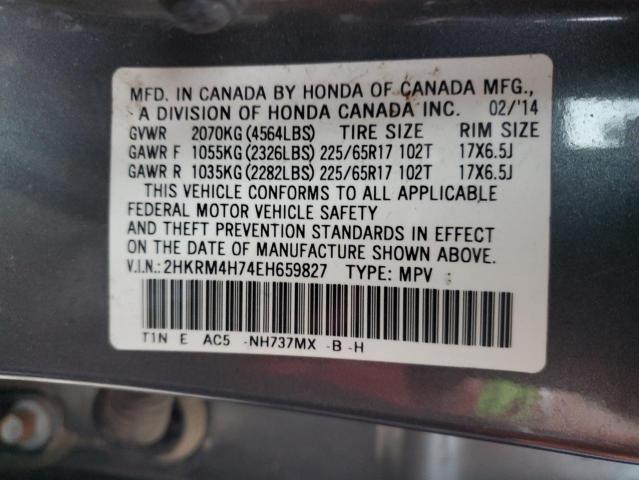 2HKRM4H74EH659827 | 2014 HONDA CR-V EXL