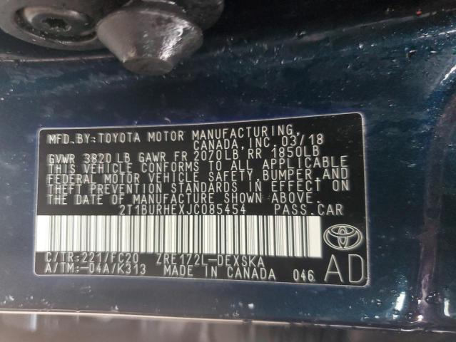 2T1BURHEXJC085454 Toyota COROLLA L