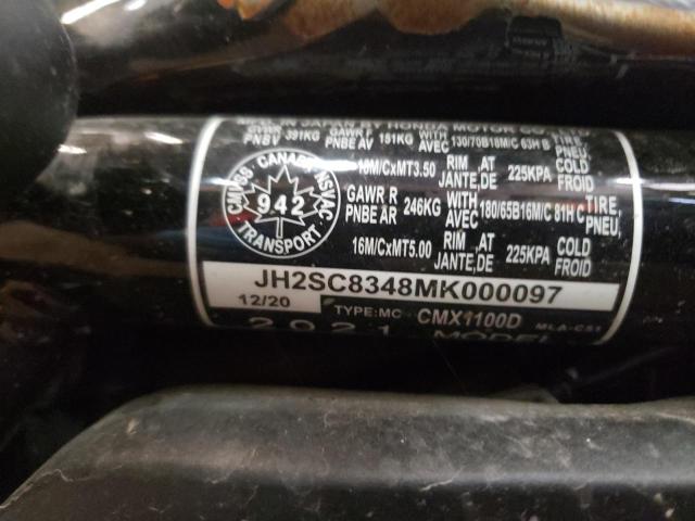 2021 HONDA CMX1100 D JH2SC8348MK000097