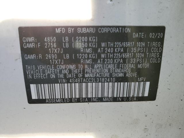 4S4BTACC2L3182410 | 2020 SUBARU OUTBACK PR