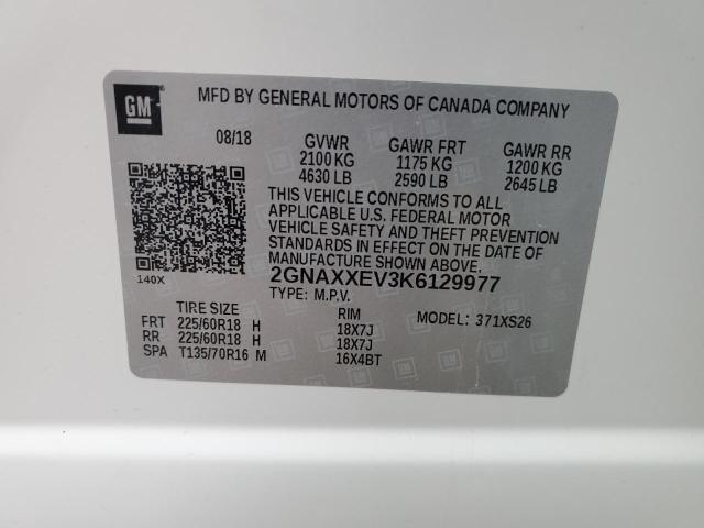  CHEVROLET EQUINOX 2019 Білий