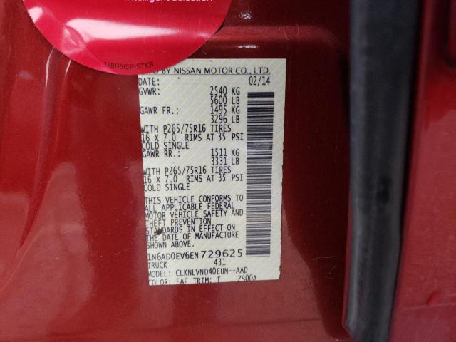 1N6AD0EV6EN729625 Nissan FRONTIER S