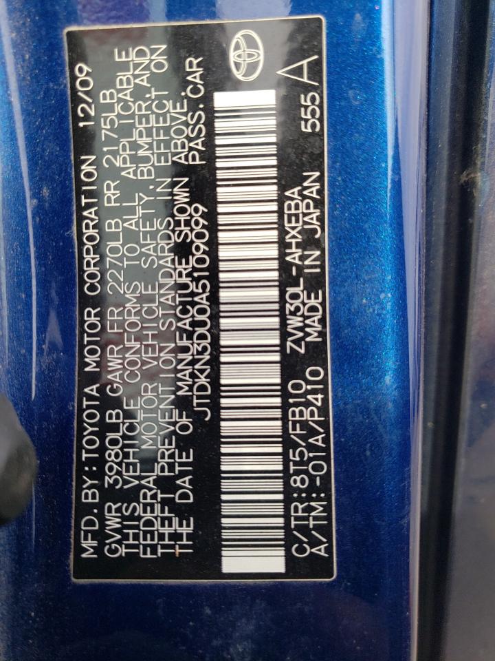 JTDKN3DU0A5109099 2010 Toyota Prius