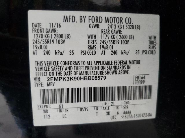 2FMPK3K90HBB08579 2017 FORD EDGE, photo no. 13