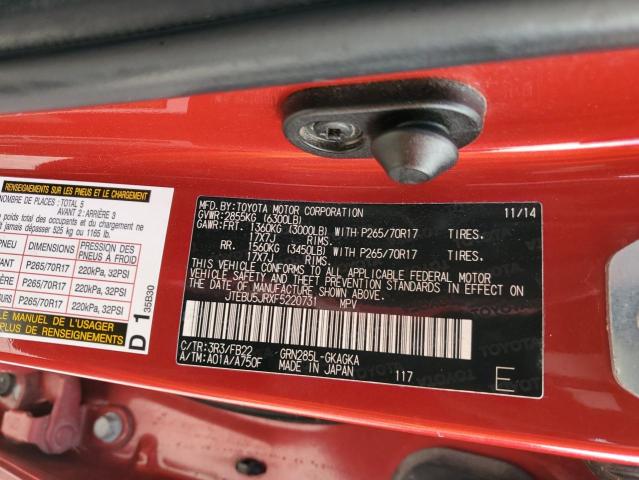 2015 TOYOTA 4RUNNER SR - JTEBU5JRXF5220731