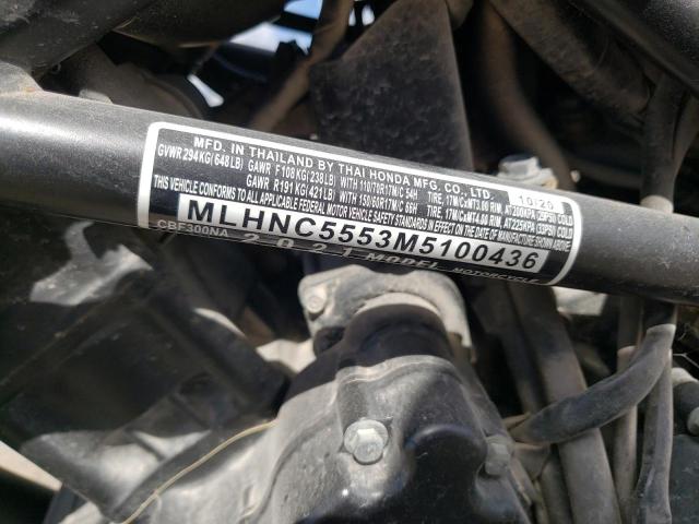 2021 HONDA CBF300 NA MLHNC5553M5100436