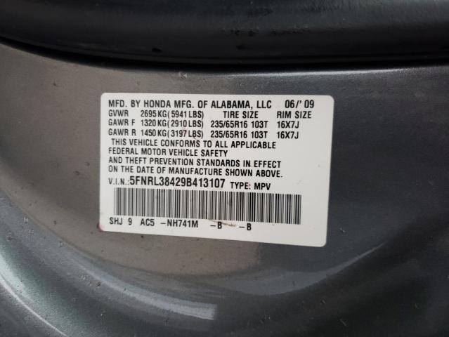 5FNRL38429B413107 | 2009 Honda odyssey ex