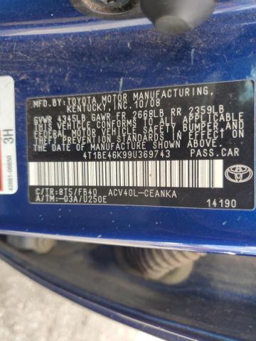 4T1BE46K99U369743 | 2009 Toyota camry base